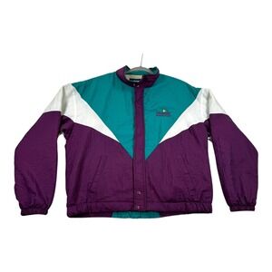 Vintage Swingster Jacket Mens XL Teal Purple Prairie Brand Seed Windbreaker 90s